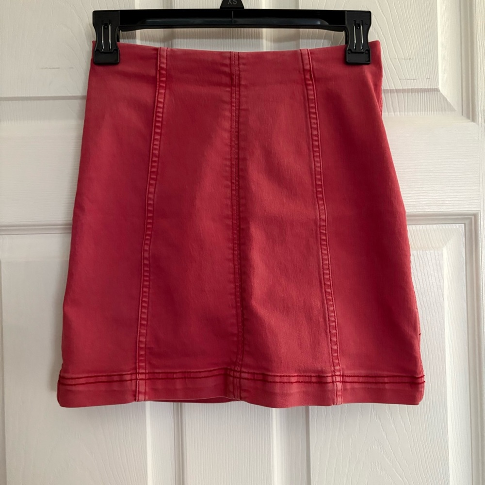 Free People rose denim skirt
